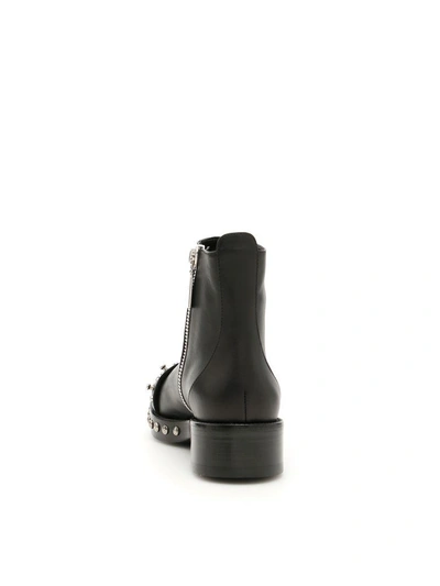 Shop Alexander Mcqueen Biker Boots With Metal Toe In Black|nero