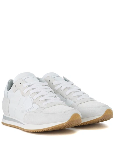 Shop Philippe Model Sneaker  Tropez In Suede E Pelle Bianca In Bianco