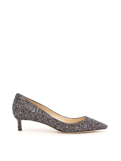 Shop Jimmy Choo Glitter Romy 40 Pumps In Twilightnero