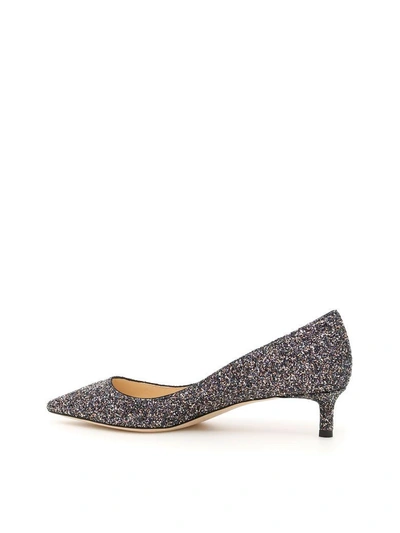 Shop Jimmy Choo Glitter Romy 40 Pumps In Twilightnero