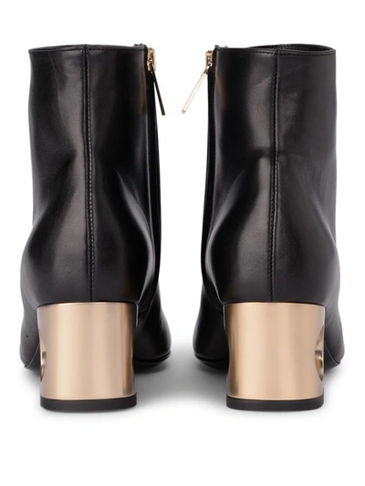 Shop Coliac Tiffany Black Leather Ankle Boots With Pearl In Nero