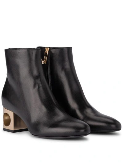 Shop Coliac Tiffany Black Leather Ankle Boots With Pearl In Nero