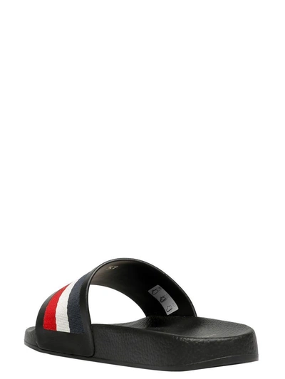 Shop Moncler A Porter Striped Sliders In 999