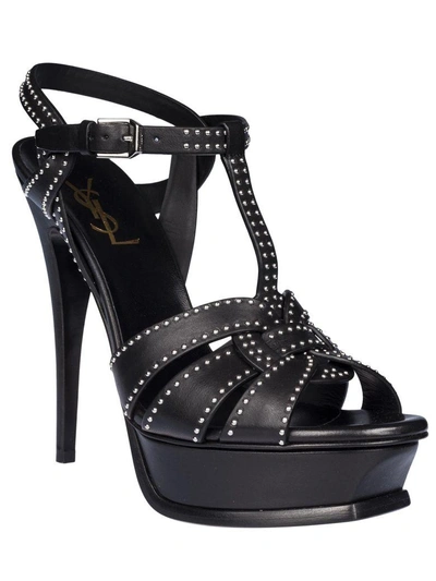 Shop Saint Laurent Studded High-heel Sandals In Black