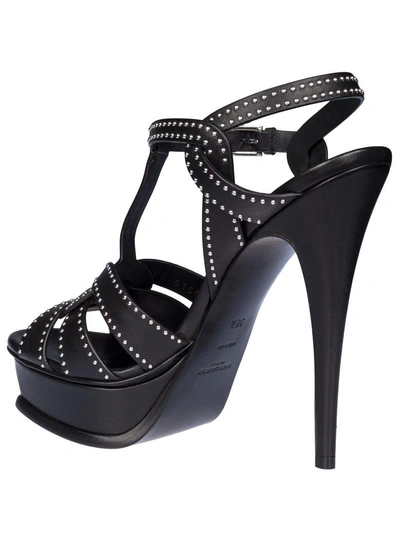 Shop Saint Laurent Studded High-heel Sandals In Black