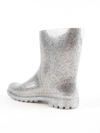 Shop Chiara Ferragni Glitter Rain Boots In Silver