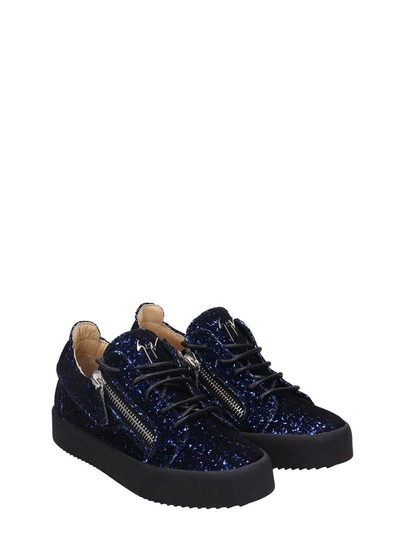Shop Giuseppe Zanotti Low Glitter Zip Sneakers In Black