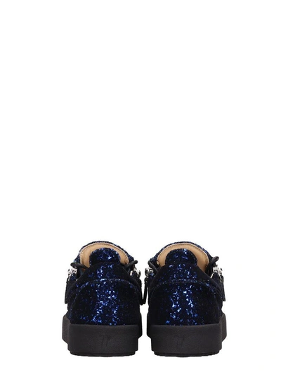 Shop Giuseppe Zanotti Low Glitter Zip Sneakers In Black