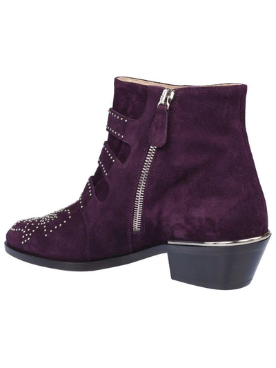 Shop Chloé Susanna Ankle Boots In Dark Purple