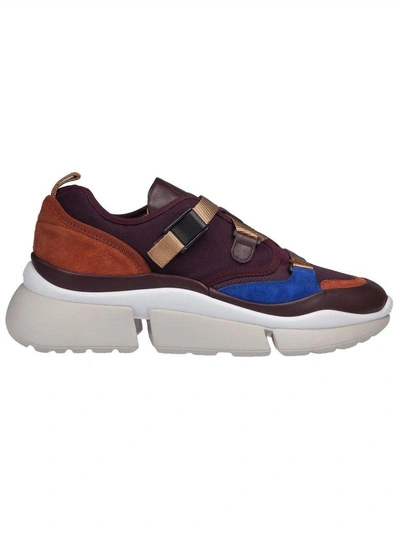 Shop Chloé Ridged Futuristic Sneakers In Dark Purple