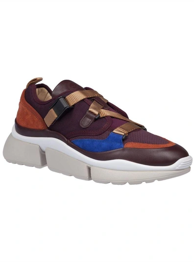 Shop Chloé Ridged Futuristic Sneakers In Dark Purple