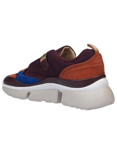 Shop Chloé Ridged Futuristic Sneakers In Dark Purple