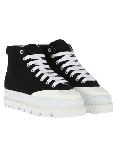 Shop Mm6 Maison Margiela Mm6 Sneaker High Sole In Black + White