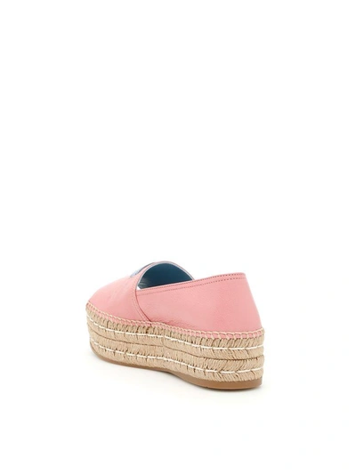 Shop Prada Calfskin Espadrilles In Begonia|rosa