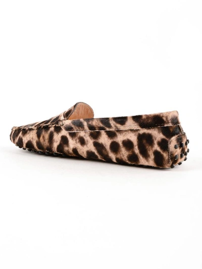 Shop Tod's Animal Print Gommino Loafers In Mpelle