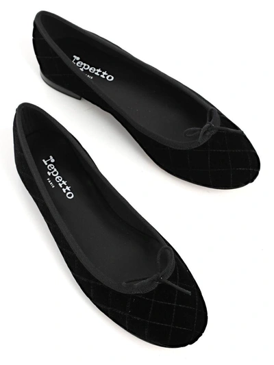 Shop Repetto Cendrillon Ballerina In Velluto Trapuntato In Noir