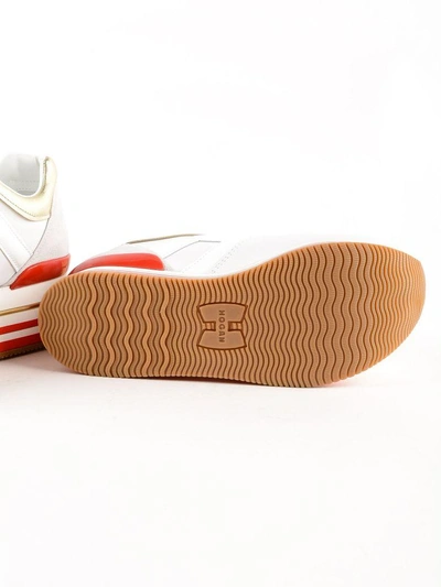 Shop Hogan Maxi H222 Sneakers In Bianco+oro Pallido