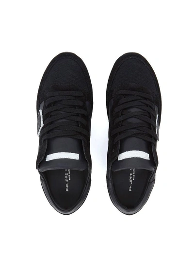 Shop Philippe Model Tropez Black Suede And Leather Sneaker In Nero