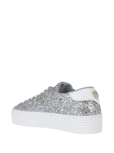 Shop Chiara Ferragni Glitter Sneakers In Silver