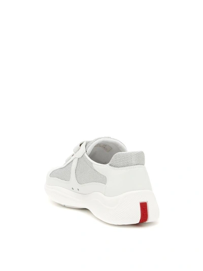 Shop Prada American Cup Sneakers In Bianco Argentobianco