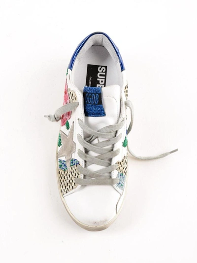 Shop Golden Goose Superstar Flower Leo Sneakers In White