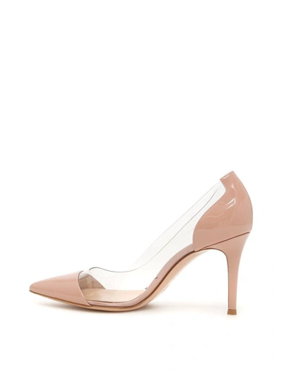 Gianvito Rossi 'plexi' Clear Pvc Suede Pumps In Dusty-pink | ModeSens