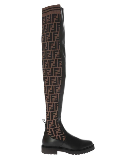 Shop Fendi Ff Over-the-knee Boots