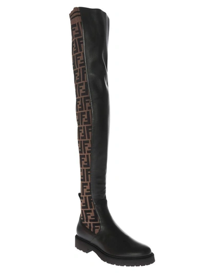 Shop Fendi Ff Over-the-knee Boots