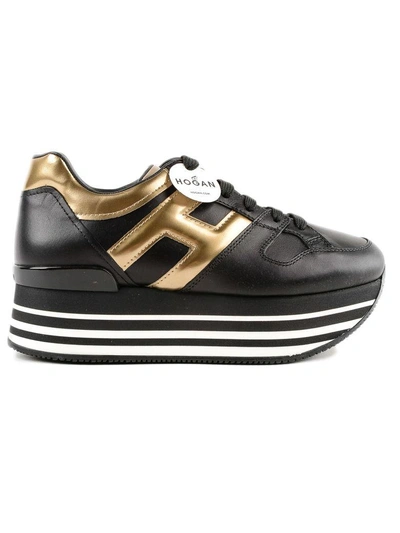 Shop Hogan Maxi H222 Sneakers In 0jknero+albicocca Chiaro