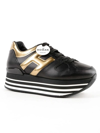 Shop Hogan Maxi H222 Sneakers In 0jknero+albicocca Chiaro