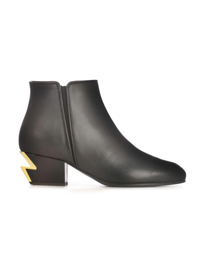 Shop Giuseppe Zanotti Design Heel Lightning Boots In Black