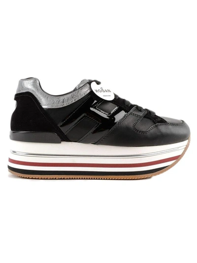 Shop Hogan Maxi H222 Sneakers In 019u Nero+grigio Medio