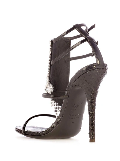 Shop Giuseppe Zanotti Design Crystal Sandals In Black