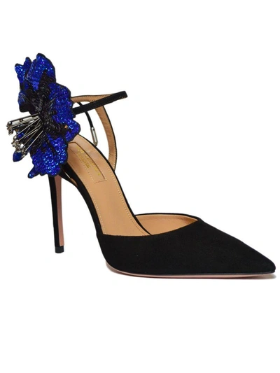 Shop Aquazzura Disco Flower 105 Pumps In Black