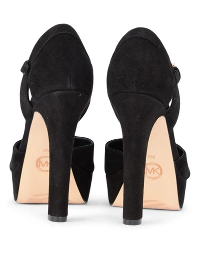 Shop Michael Kors Winona Black Leather Sandal In Nero