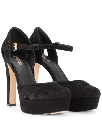 Shop Michael Kors Winona Black Leather Sandal In Nero