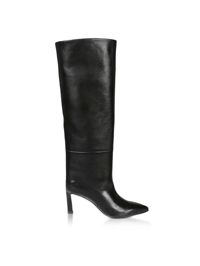 Shop Stuart Weitzman Emiline Hig Heel Black Leather Boots