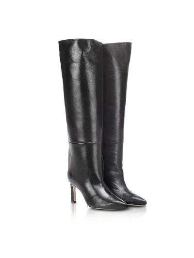 Shop Stuart Weitzman Emiline Hig Heel Black Leather Boots