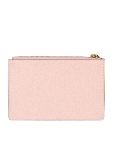 Shop Dolce & Gabbana Porta Carte In Pelle Dauphine Colore Rosa In Pink