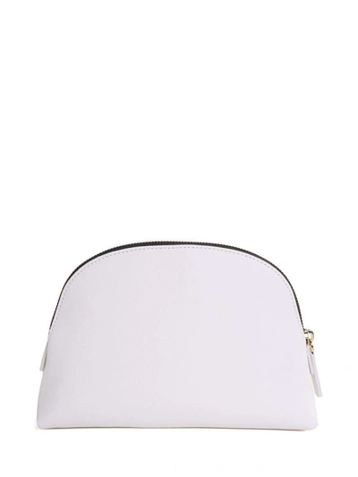 Shop Marc Jacobs Logo-embossed Saffiano-leather Medium Cosmetic Case In Bianco