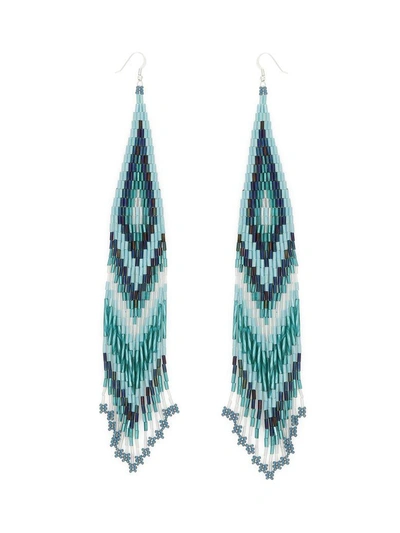Shop Jessie Western Zuni Chandelier Earrings In Multicolor Blue|blu