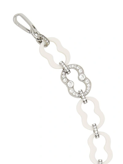 Shop Prada Plexi Chain Strap In Bianco (white)