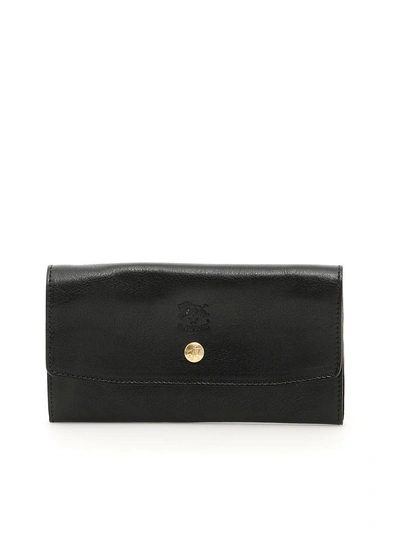 Shop Il Bisonte Grain Leather Wallet In Black