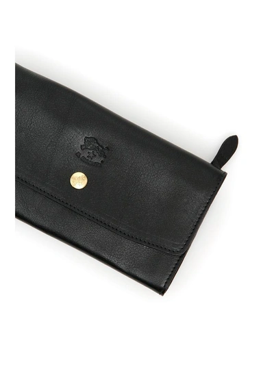 Shop Il Bisonte Grain Leather Wallet In Black
