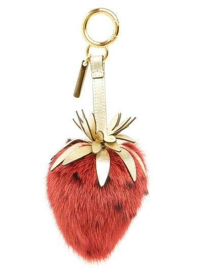 Strawberry Charm Bag In Red