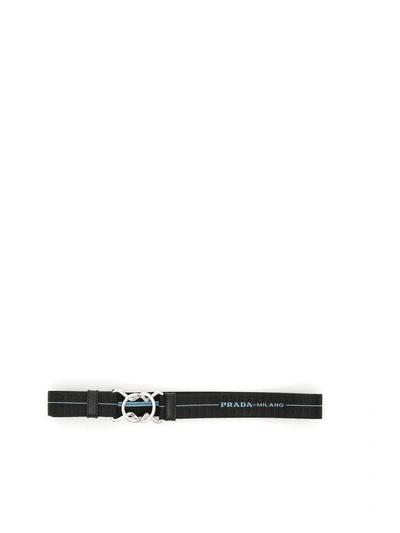 Shop Prada Elastic Belt In Nero