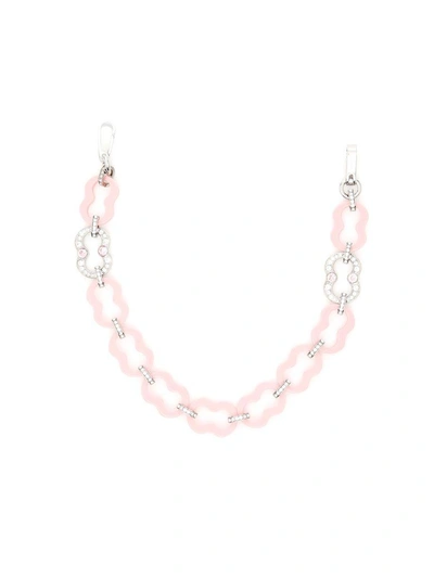 Shop Prada Plexi Chain Strap In Petalo (pink)