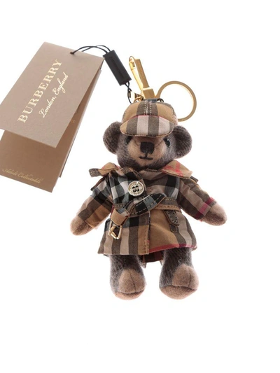 Shop Burberry Thomas Bear In Vintage Check Trench Coat Charm