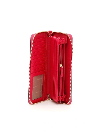 Shop Michael Michael Kors Zip-around Wallet In Ultra Pinkrosa