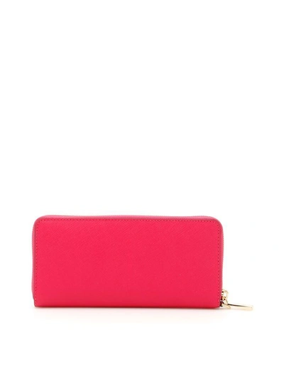 Shop Michael Michael Kors Zip-around Wallet In Ultra Pinkrosa